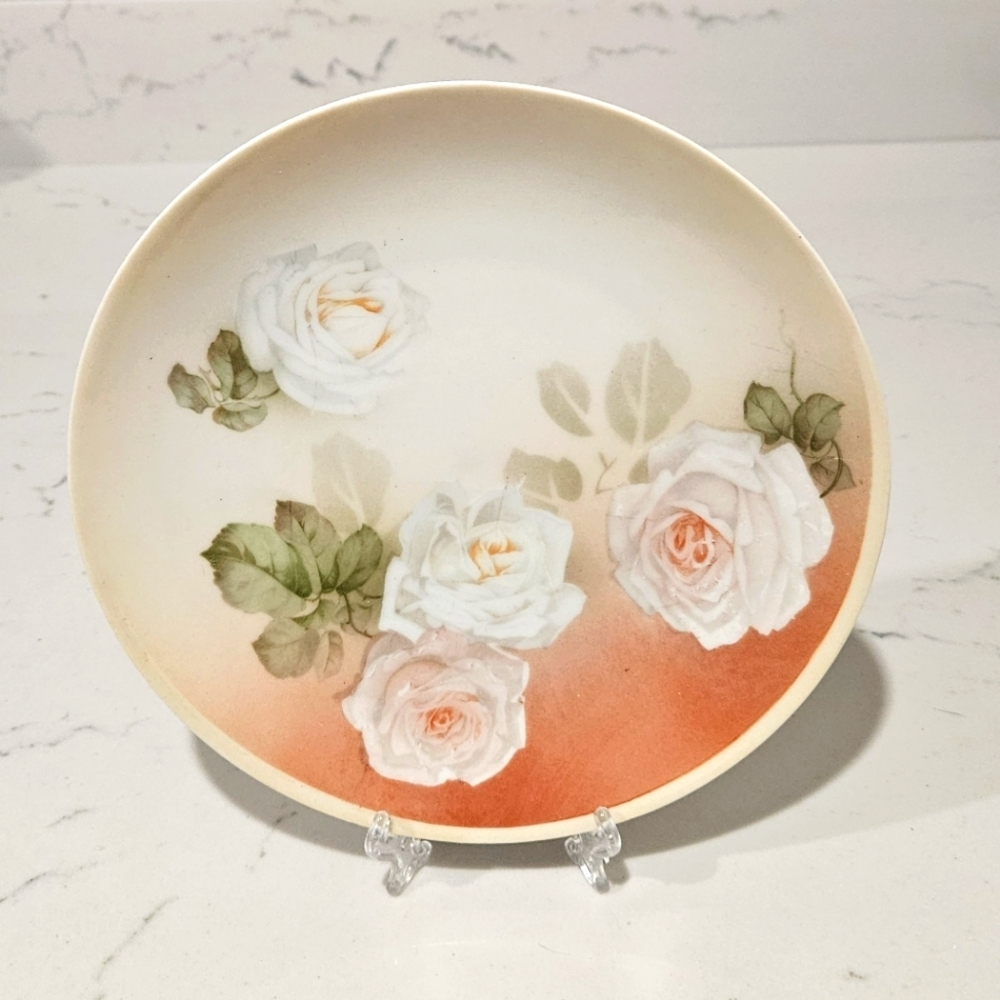 Vintage Reinhold Schlegelmilch (RS) Germany Hand Painted Plate Rose